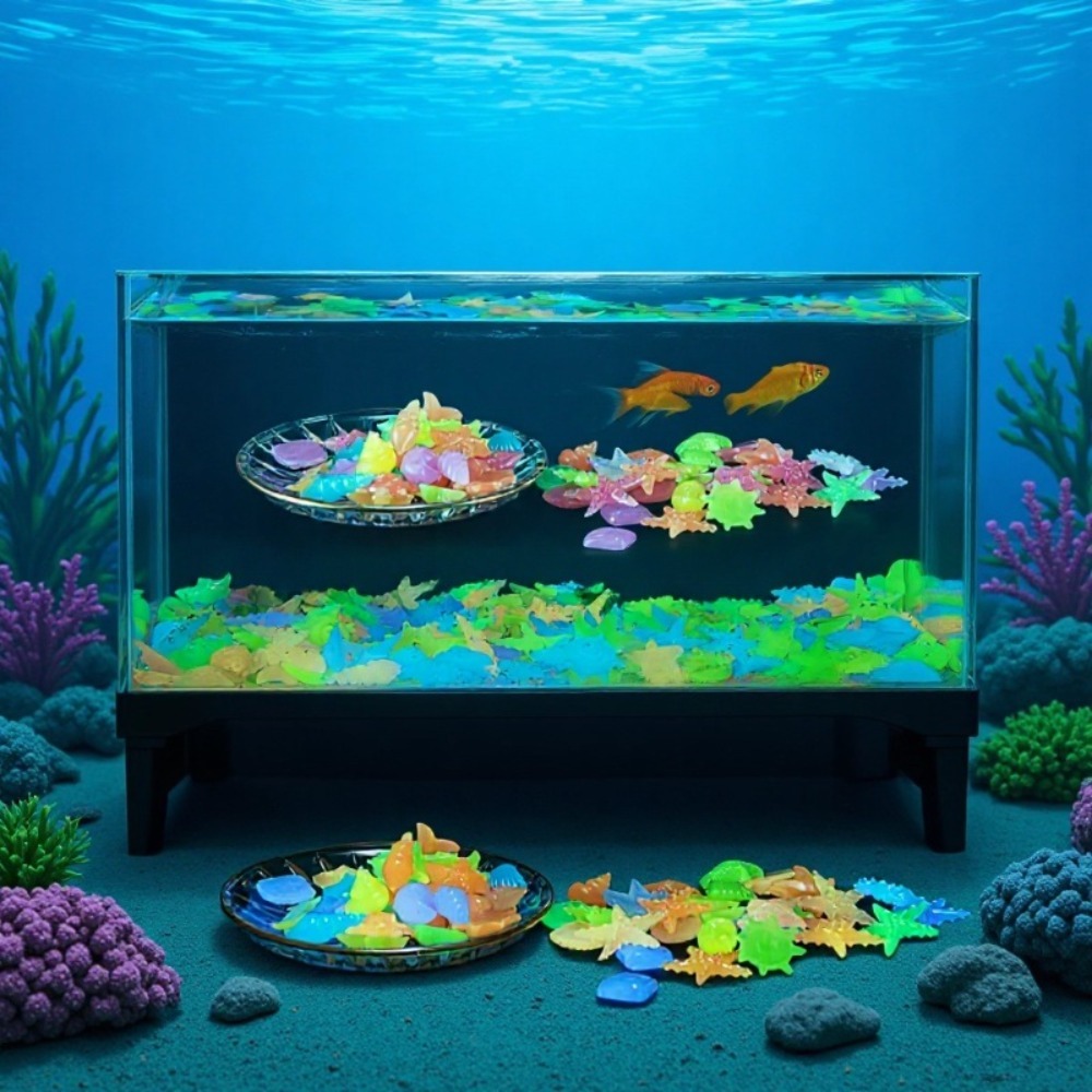 Aquarium For Planted Tank - Świecące, luminousowe kamienie oceaniczne, fluorescencyjne muszle